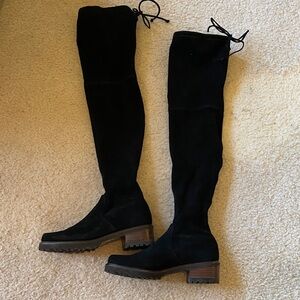 Black suede stretchy Stuart Weitzman boots size 6